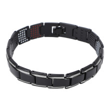 Magnetarmband aus Titanstahl, modisches Magnettherapie Armband für Damen und Herren, Schmuckgeschenk für Partys (Schwarz/Silber)