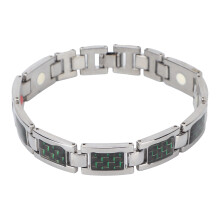 Armband aus Titanstahl und Kohlefaser Schmerzlinderung bei Arthritis Therapiearmband Geschenkidee für den täglichen Gebrauch Grün