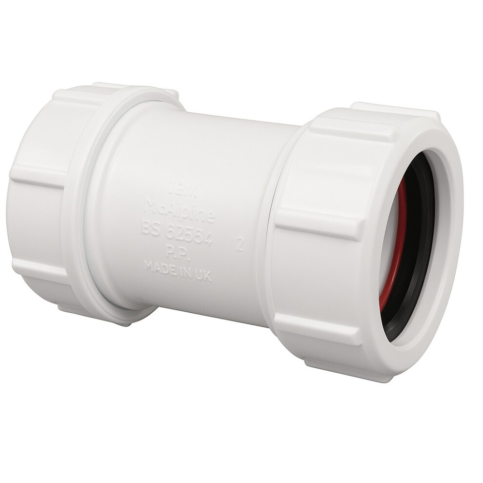 Mcalpine 1.5" Universal Slip Through Straight Connector - No Pipe Stop