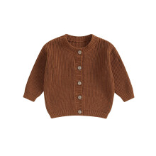 (6-12 Months, Maroon) Πλεκτό πουλόβερ για μωρά με κουμπιά, φθινόπωρο-χειμώνα
