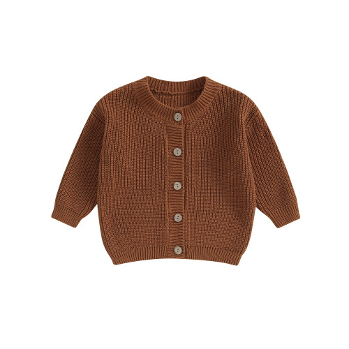 (18-24 Months, Maroon) Πλεκτό πουλόβερ για μωρά με κουμπιά, φθινόπωρο-χειμώνα