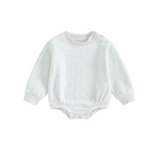(6-9 Months, Gray) Baby-Fleece-Overall, einfarbig, Rundhalsausschnitt, Strampler, Kleinkinderkleidung