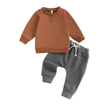 (2-3 Years, Auburn) Completo autunnale 2 pezzi: felpa maniche lunghe e pantaloni con tasche. Abbigliamento per bambini piccoli.