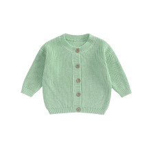 (6-12 Months, Fluorescent Green) Πλεκτό πουλόβερ για μωρά με κουμπιά, φθινόπωρο-χειμώνα