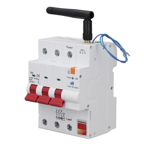 Smart Circuit Breaker for Zigbee 3 Pole 63A Metering Circuit Breaker with Timer Switch Mobile APP Remote Control AC400V 1