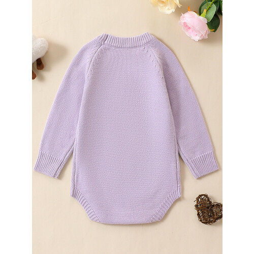 (18-24 Months, Purple) Πουλόβερ με μακριά φόρεμα φθινόπωρο-χειμώνα 2