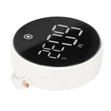 3 Zoll LED Digitaltimer, drehbar, magnetisch, geräuscharm, ABS Gehäuse, Silikonknöpfe, Küchentimer, weiß