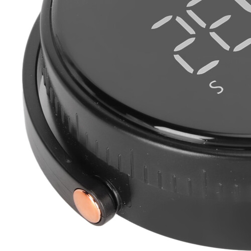 3in LED Digital Timer Rotatable Magnetic Low Noise ABS Shell Silicone Buttons Kitchen Timer Black 2