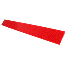 Rubber Wheelchair Threshold Ramp for Steps, Doorways and Curbs, NonSlip Beveled Edges, Red 8.6x4.1in