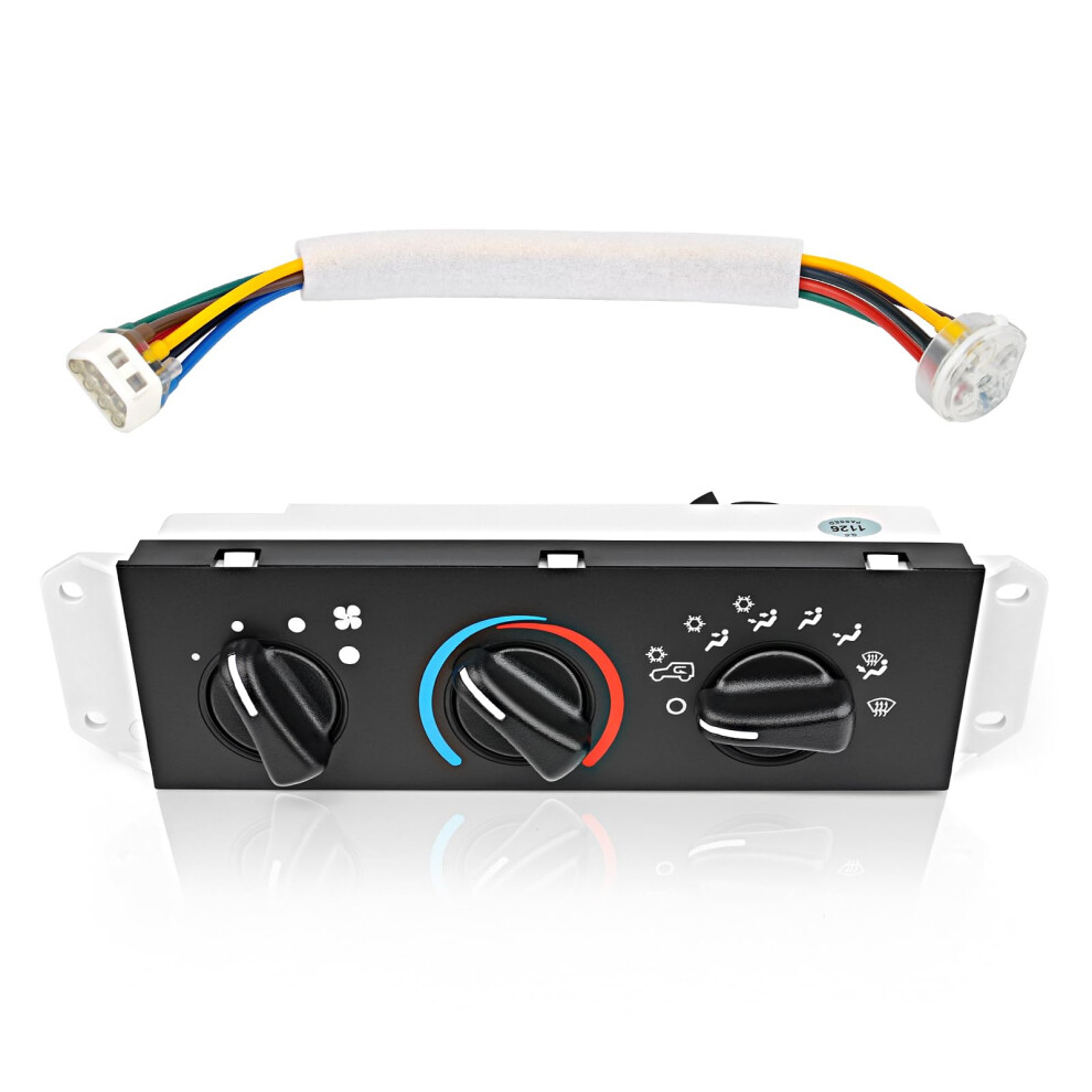 Hvac Control Panel 19992004 A/C Heater Replacement With Harness, Oem Fit Plug And Play For Jeep Wrangler Tj 9351714633512