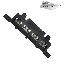 250A 12V Bus Bar Power Distribution Block with 4 Post Screw Terminals for Marine and Automotive Use