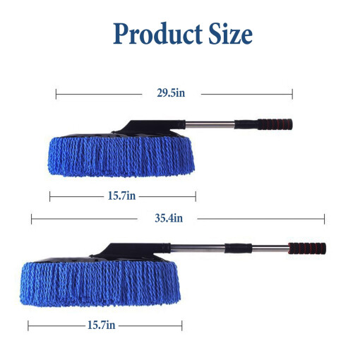 Car Duster with Telescopic Handle, Soft Microfiber Cleaning Brush for Interior and Exterior, Blue 1