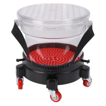 15L Car Wash Bucket Dolly with Wheels, Grit Separation System, Leakproof Lid and Five‑Caster Mobility