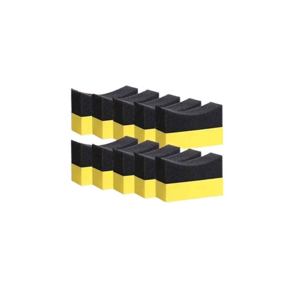 10Pcs UâShaped Car Cleaning Sponge Set, Scratchâ Tire Brush Pads, Washable Reusable Foam 9330225491590