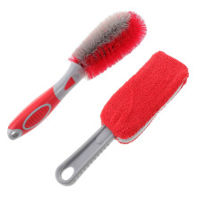 Wheel Cleaning Brush Set for Cars, Deep Rim Cleaning with Long Handle and Soft Bristles, 2 Brushes