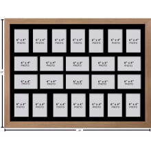 (Oak) Large Multi Photo Frame: 24-Opening Collage, 6x4, UK Made