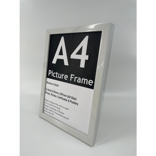 Light Grey A4 Picture Frame: Wooden Photo, Print, Certificate Display 2