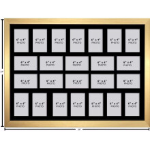 (Gold) Large Multi Photo Frame: 24-Opening Collage, 6x4, UK Made