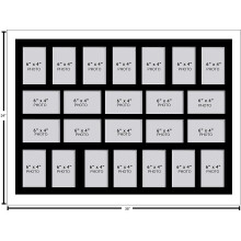 (White) Large Multi Photo Frame: 24-Opening Collage, 6x4, UK Made