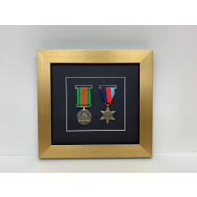 (2 medal frame, Gold) War Medal Display Frame, Military Award, Choice of Frame