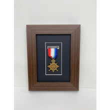 (1 medal frame, Mahogany) War Medal Display Frame, Military Award, Choice of Frame