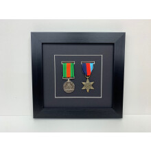 (2 medal frame, Black) War Medal Display Frame, Military Award, Choice of Frame