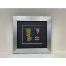 (2 medal frame, Silver) War Medal Display Frame, Military Award, Choice of Frame