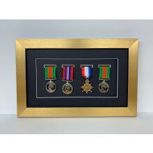 (4 medal frame, Gold) War Medal Display Frame, Military Award, Choice of Frame