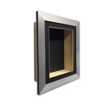 (Silver, 8" x 8") 4" Deep Shadow Box Frame: Black Mount Memory Box