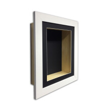 (White, 8" x 8") 4" Deep Shadow Box Frame: Black Mount Memory Box