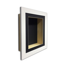 (White, 6" x 4") 4" Deep Shadow Box Frame: Black Mount Memory Box