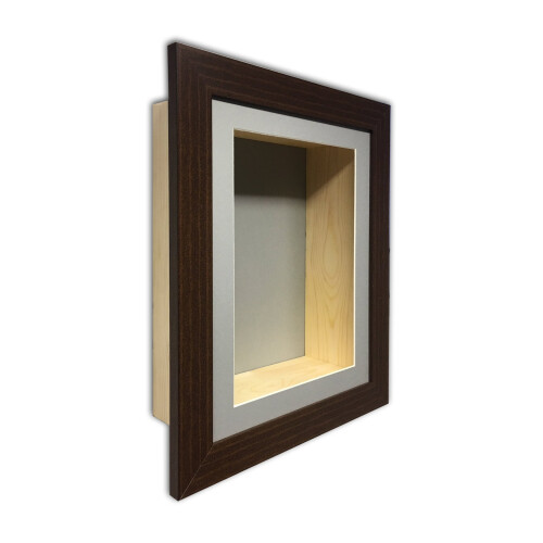 (Mahogany, 15" x 15") 3" Deep Shadow Box Frame: Handmade Memory Box for Keepsakes