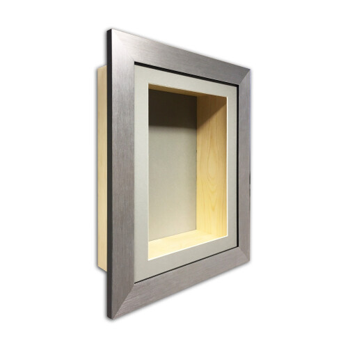 (Silver, 6" x 6") 3" Deep Shadow Box Frame: Handmade Memory Box for Keepsakes