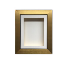 (Gold, A4) 3" Deep Shadow Box Frame: Handmade Memory Box, Keepsake Display