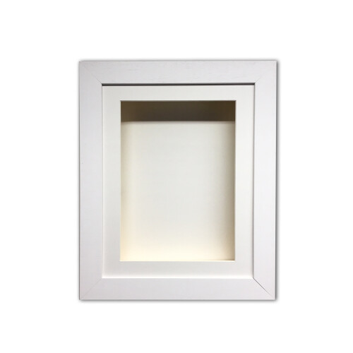 (White, 28" x 18") 3" Deep Shadow Box Frame: Handmade Memory Box, Keepsake Display