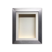 (Silver, A2) 50mm Deep Shadow Box Frame: Memory Box Display Case