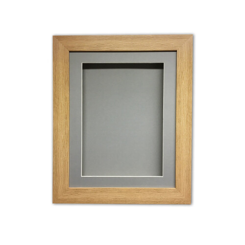 (Oak, 18" X 18") Handmade 3D Shadow Box Frame: Memory Box Display (25mm Deep)