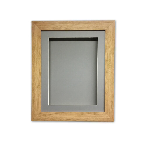 (Oak, 22" X 18") Handmade 3D Shadow Box Frame: Memory Box Display (25mm Deep)