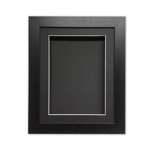 (Black, 14" x 10") Handmade 3D Box Frame: Shadow Box for Memorabilia (25mm Deep)