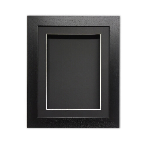 (Black, 16" x 12") Handmade 3D Box Frame: Shadow Box for Memorabilia (25mm Deep)