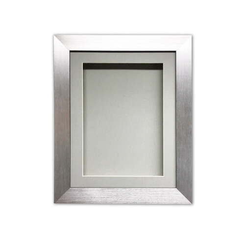 (Silver, 15" x 15") Handmade 3D Shadow Box Frame: Memory Box Display (25mm Deep)