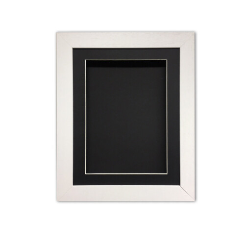 (White, 8" x 6") Handmade 3D Box Frame: Shadow Box for Memorabilia (25mm Deep)
