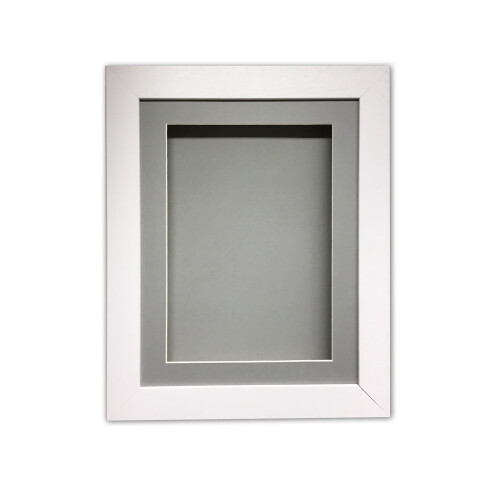 (White, 6" x 6") Handmade 3D Shadow Box Frame: Memory Box Display (25mm Deep)