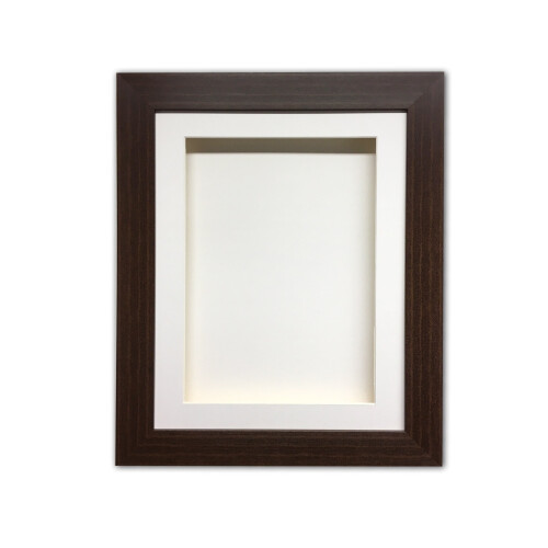 (Mahogany, 8" x 6") Handmade 3D Shadow Box Frame: Memory Box Display (25mm Deep)