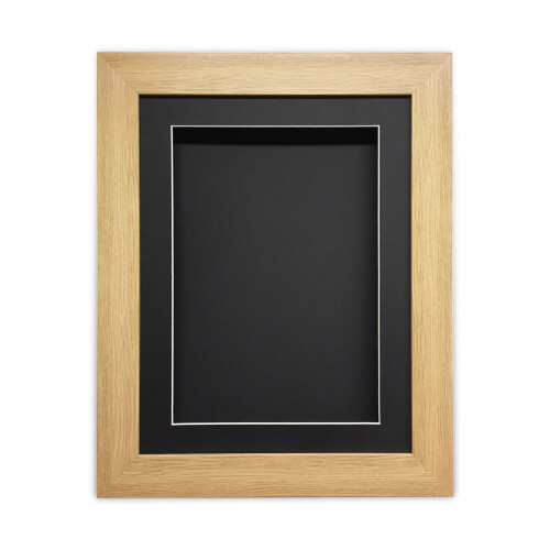 (Oak, 10" x 8") Handmade 3D Box Frame: Shadow Box for Memorabilia (25mm Deep)
