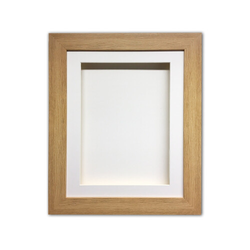(Oak, 8" x 8") Handmade 3D Shadow Box Frame: Memory Box Display (25mm Deep)