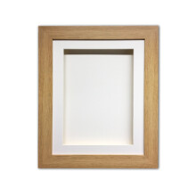 (Oak, 10" x 10") Handmade 3D Shadow Box Frame: Memory Box Display (25mm Deep)
