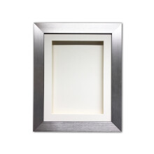 (Silver, 22" X 18") Handmade 3D Shadow Box Frame: Memory Box Display (25mm Deep)