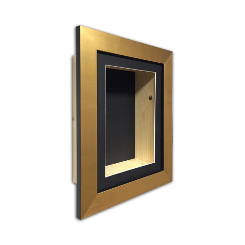 (Gold, 15" x 15") 3" Deep Shadow Box Frame: Handmade Memory Box for Keepsakes