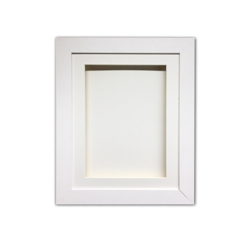 (White, 10" x 10") Handmade 3D Shadow Box Frame: Memory Box Display (25mm Deep)